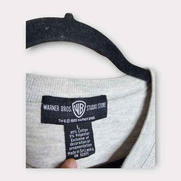 Vintage 1995 Warner Bros Looney Tunes Embroidered Henley Shirt Men’s Large - Picture 4 of 7